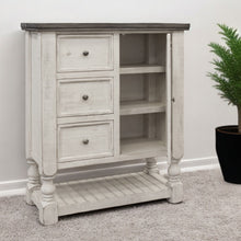 Load image into Gallery viewer, Solid Wood Three Drawer Chest - Gray / Ivory
