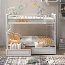 Load image into Gallery viewer, Twin over Twin Bunk Bed with Drawers, Convertible Beds, White(Old SKU: SM000240AAK-1)
