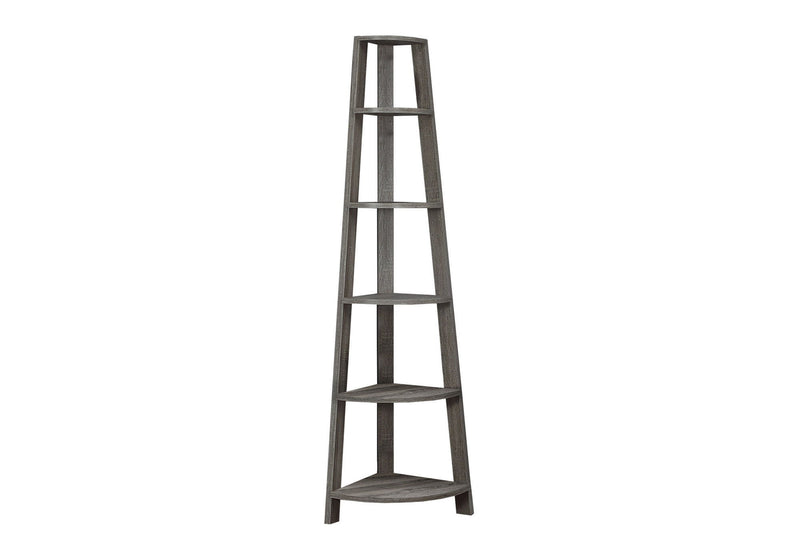 Five Tier Corner Bookcase - Taupe