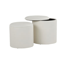 Load image into Gallery viewer, Maverick - Contemporary Nesting Ottoman Set With - Cream
