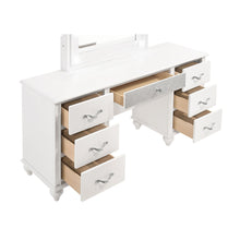 Load image into Gallery viewer, Charlotte - 7 Drawer Vanity Desk With LED Mirror - White
