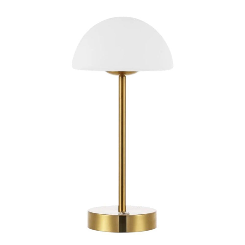 USB Table Lamp With Dome Shade - Brass