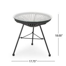 Load image into Gallery viewer, Nusa - Modern Rattan Side Table With Tempered Glass Top
