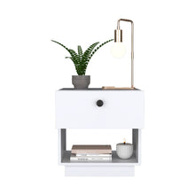 Load image into Gallery viewer, 18.5" x 15.8" x 19.7" One Drawer Faux Wood Nightstand - White
