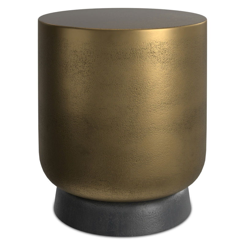 Round End Table - Antiqued Brass
