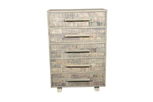 Load image into Gallery viewer, 35" Carved Geometric Solid Wood Five Drawer Dresser - White
