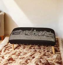 Load image into Gallery viewer, Wool Ottoman 38" - Brown / Gray
