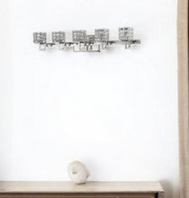 Load image into Gallery viewer, Coralie 5-Light Polished Sconce With Pressed Crystal Shades - Nickel
