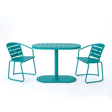 Load image into Gallery viewer, 3 Piece Elegant Outdoor Bistro Set With 2 Chairs And Oval Table
