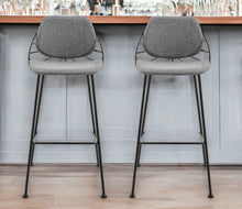 Load image into Gallery viewer, Steel Low Back Bar Height Bar Chairs (Set of 2) - Light Gray / Black
