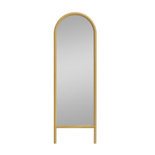 Load image into Gallery viewer, 64" Solid Wood Arch Leaning Framed Full Length Mirror - Natural
