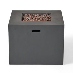 Outdoor Patio Square Gas Burning Concrete Fire Pit 40,000 Btu