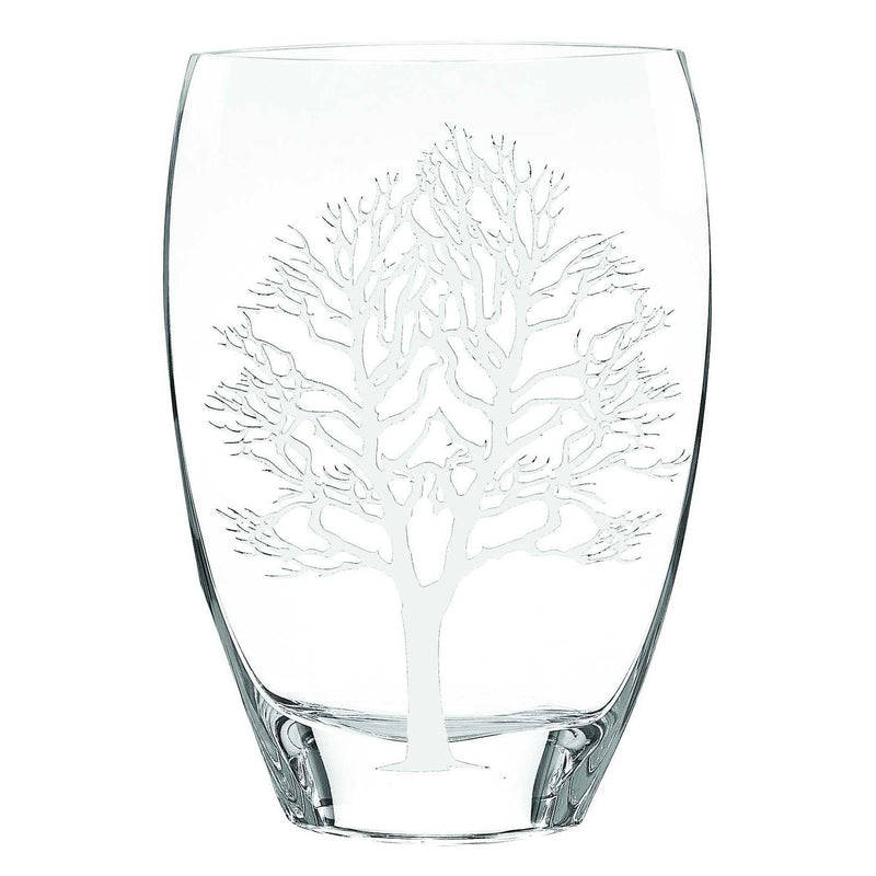 Tree Of Life Oval Free Table Vase - Clear / White
