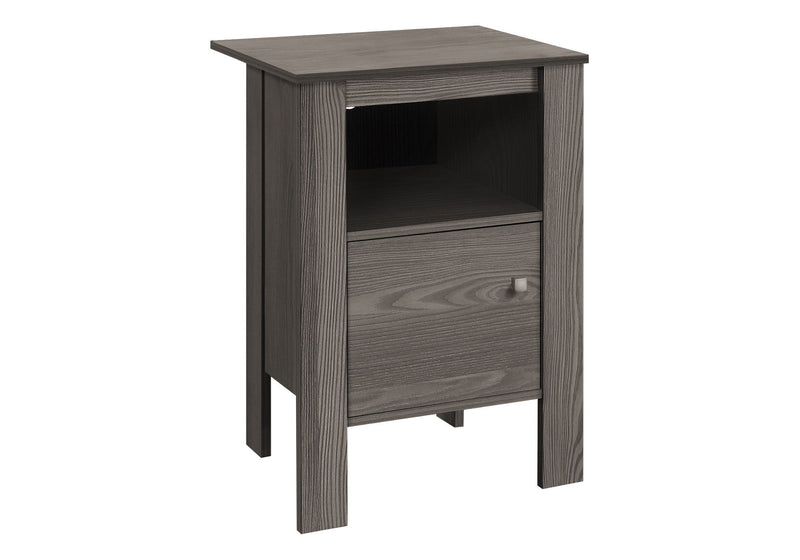 24" Wood End Table With Shelf - Gray