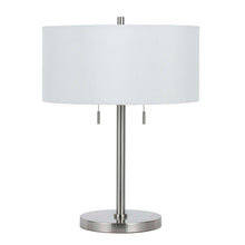 Load image into Gallery viewer, Metal Two Light Table Lamp With White Empire Shade - Nickel
