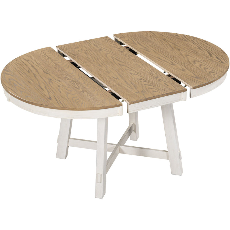 Removable Leaf Oval Extendable Dining Table - Oak
