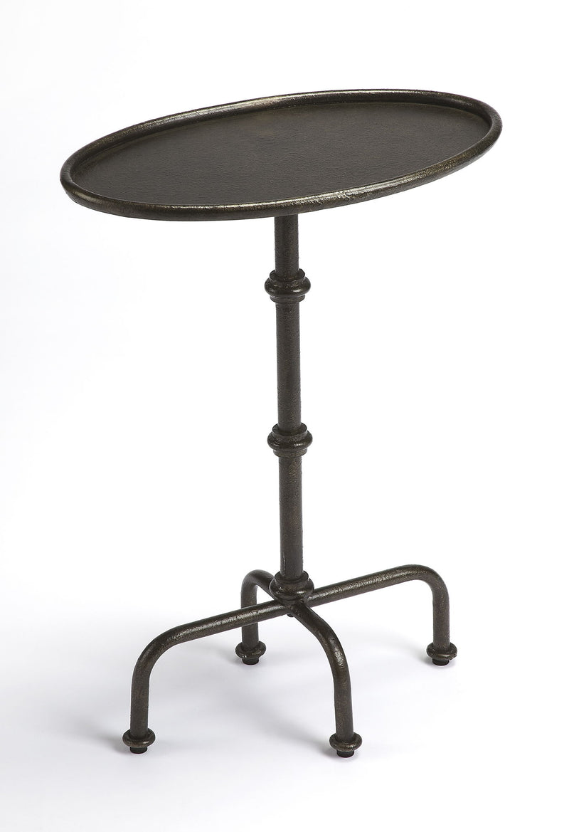26" Aluminum Oval Pedestal End Table - Gray
