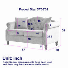 Load image into Gallery viewer, 2 Seater Chesterfield Sofa With Rolled Arms And Nailhead Trim For Living Room
