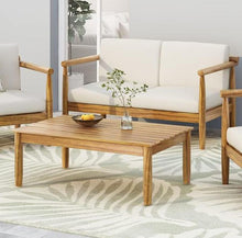 Load image into Gallery viewer, Outdoor Seating Set With Coffee Table And Loveseat - Teak
