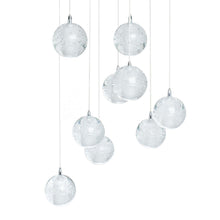 Load image into Gallery viewer, Nine Light Transparent Metal Chandelier With Shades - Silver / Clear

