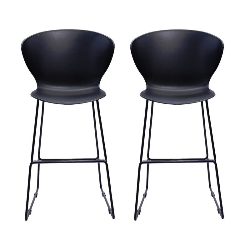 26" Low Back Counter Height Bar Chairs (Set of 2) - Black