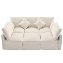 Load image into Gallery viewer, Sectional Sofa Modular U-Shaped With Ottoman &amp; USB Ports
