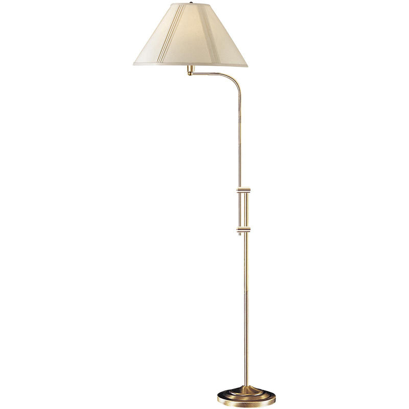 Adjustable Traditional Shaped Floor Lamp With Beige Empire Shade - Bronze
