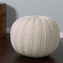 Load image into Gallery viewer, Cotton Round Ottoman - Beige
