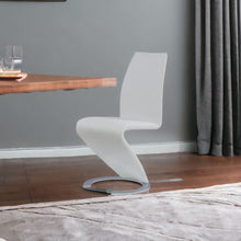 Load image into Gallery viewer, Upholstered Faux Leather Dining Parsons Chairs (Set of 2) - White
