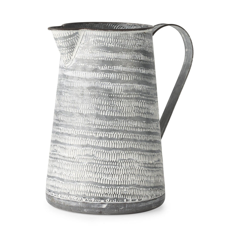 Abstract Jug Vase - Gray / White