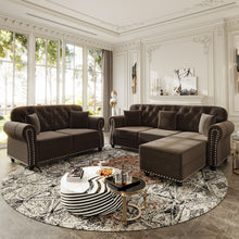 Load image into Gallery viewer, Upholstered Sofa Set With Nailhead Trim And Rolled Armrests, Includes Pillows
