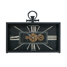 Load image into Gallery viewer, Analog Vintage Style Crackle Wall Clock (485987) - Black / Gold
