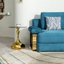 Load image into Gallery viewer, Modern Minimalist Coffee Table With Steel Legs And Tempered Glass Top
