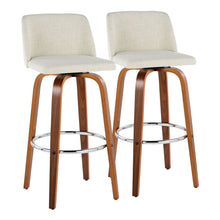 Load image into Gallery viewer, Toriano - Contemporary, Fixed Height Barstool Swivel &amp; Round Footrest (Set of 2)
