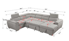 Load image into Gallery viewer, 125&quot; Modern U Shaped 7-seat Sectional Sofa Couch with Adjustable Headrest, Sofa Bed with Storage Chaise-Pull Out Couch Bed for Living Room ,Beige

