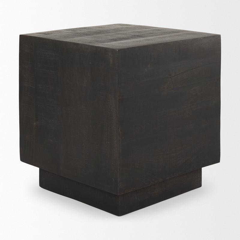 Square Block End Table (729074) - Dark Brown