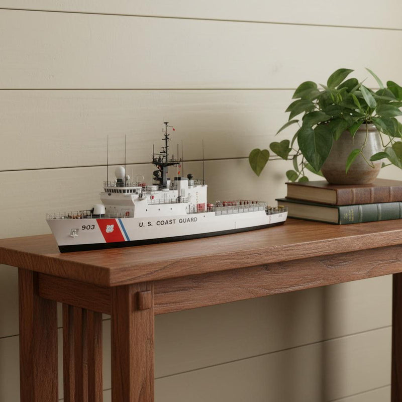 Hand Painted Model Boat (624387) - White