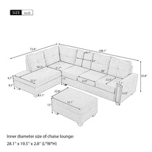 Load image into Gallery viewer, Orisfur. Reversible Sectional Sofa Space Saving with Storage Ottoman Rivet Ornament L-shape Couch for Large Space Dorm Apartment
