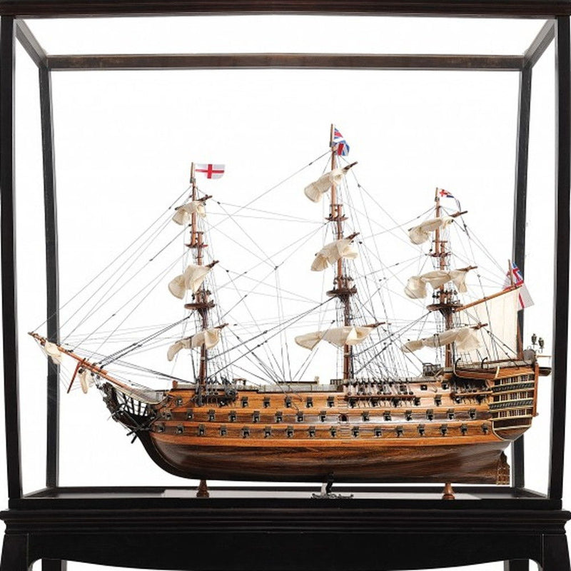 HMS Victory Large Floor Display Boat Hand Painted Decorative Boat - Brown