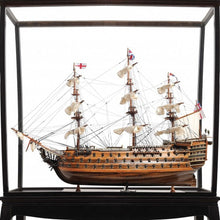 Load image into Gallery viewer, HMS Victory Large Floor Display Boat Hand Painted Decorative Boat - Brown
