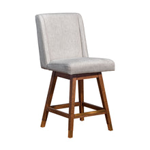 Load image into Gallery viewer, Upholstered And Solid Wood Swivel Counter Height Bar Chair - Beige And Brown
