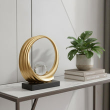 Load image into Gallery viewer, Hand Painted Abstract Ball Tabletop Sculpture - Gold
