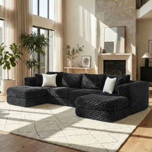 Load image into Gallery viewer, Modular Sectional Sofa, Boneless Couch With 2 Movable Ottomans
