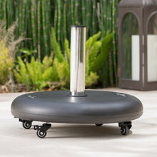 Load image into Gallery viewer, Wheelie - Round Umbrella Base With Stainless Steel Holder
