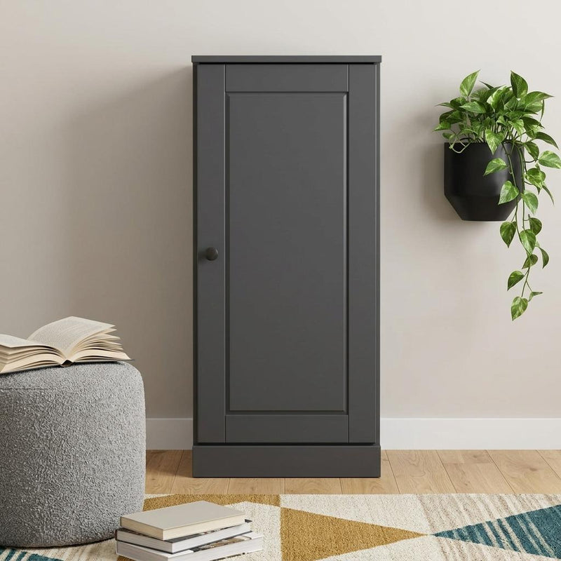 Solid Wood Adjustable Three Tier Library Bookcase With One Door (751362) - Gray