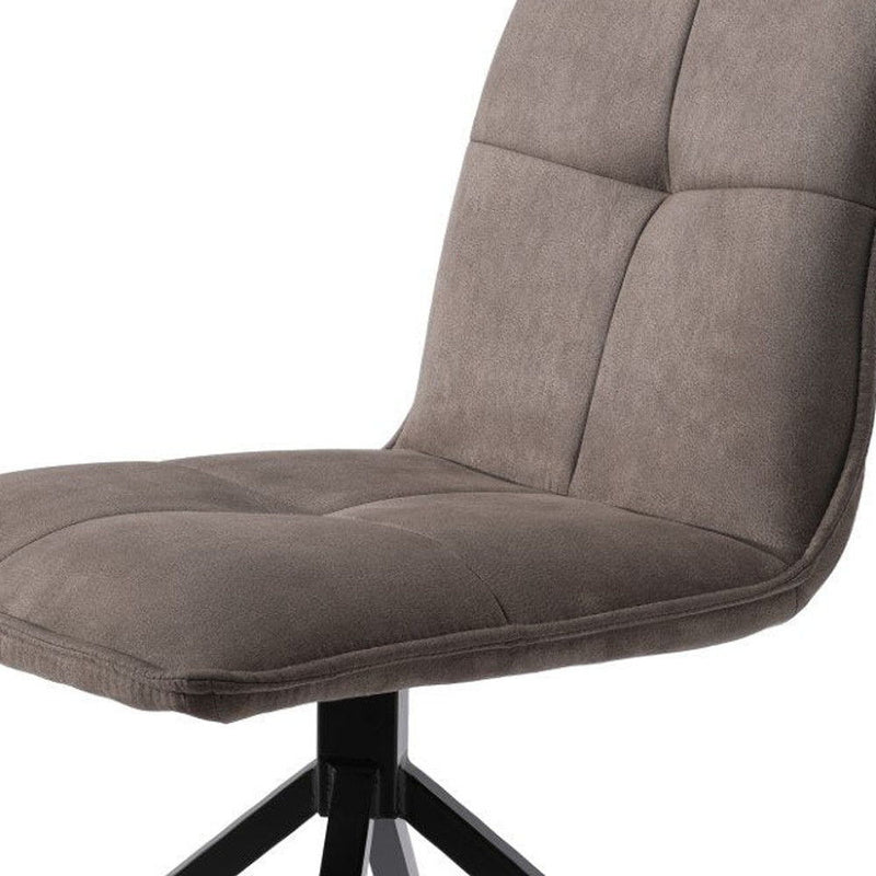 Upholstered Fabric Dining Side Chairs (Set of 2) - Dark Brown / Black