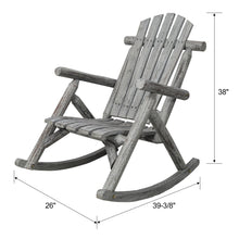 Load image into Gallery viewer, Durable Wooden Porch Rocker, Fir Log Rocking Chair
