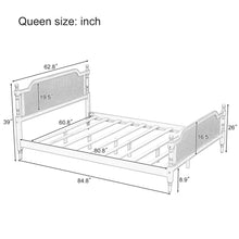 Load image into Gallery viewer, Traditional Style Rattan Bed Frame, No Box Spring Needed
