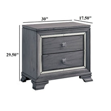 Load image into Gallery viewer, Nightstand With Mirror Trim - Light Gray

