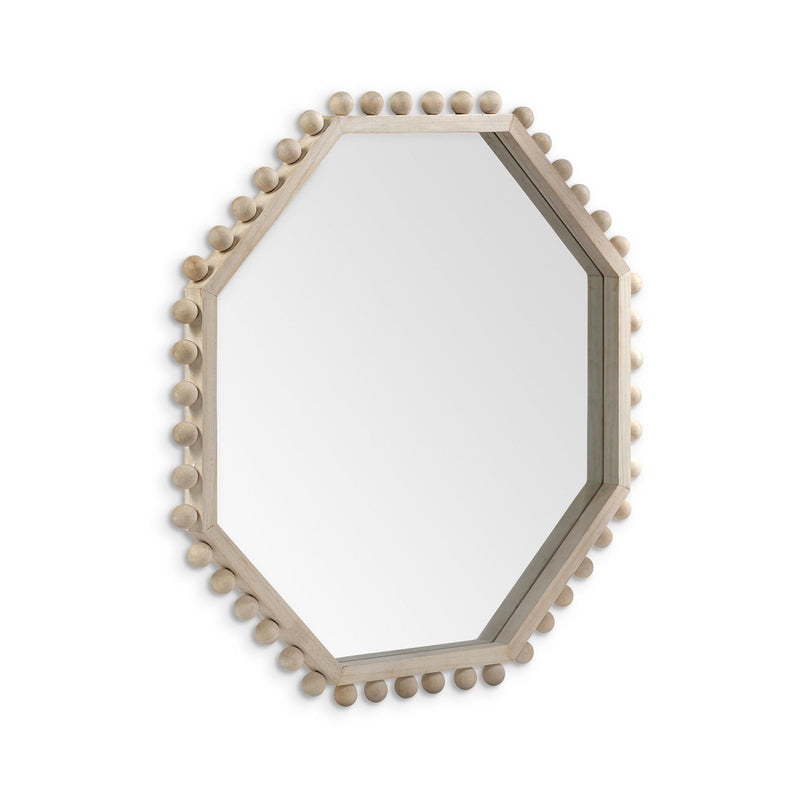 33" Octagon Framed Accent Mirror - Natural